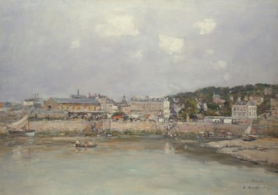 トルヴィルの港、1884 作： Eugene Louis Boudin