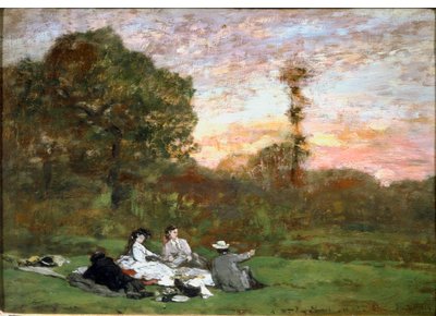 芝生の上でのランチョン 作： Eugene Louis Boudin