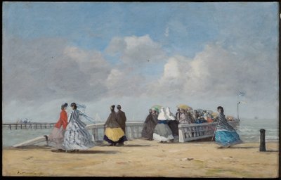 トゥルーヴィルの桟橋、1864 作： Eugene Louis Boudin