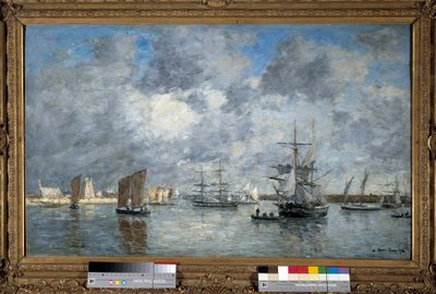 カルナレの港 Eugene Louis Boudin (1824-1898)の絵画。1872.薄暗い。0.55 x 0.89 m パリ、オルセー美術館 作： Eugene Louis Boudin