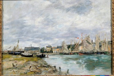 トルーヴィルの港。ウジェーヌ・ルイ・ブダン（1824-1898）の絵画 作： Eugene Louis Boudin