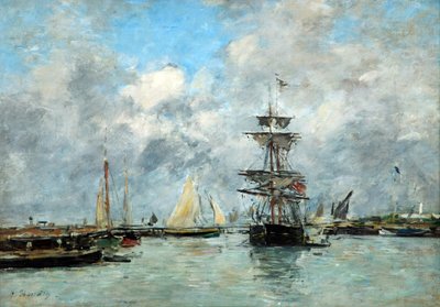 トゥルーヴィル・ハーバー（油彩・キャンバス） 作： Eugene Louis Boudin