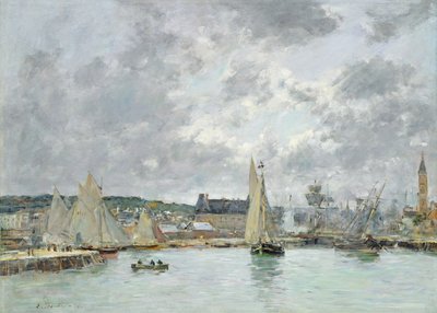 トルビル港、1880 作： Eugene Louis Boudin