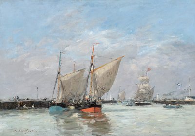トゥルーヴィル、ザジェッティー、ハイタイド、1876 作： Eugene Louis Boudin
