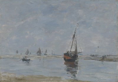 干潮時のトルヴィル、c.1888-95 作： Eugene Louis Boudin