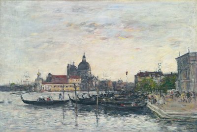 ヴェネツィア、大運河と敬礼の入り口にあるほくろ、夕方、1895 作： Eugene Louis Boudin