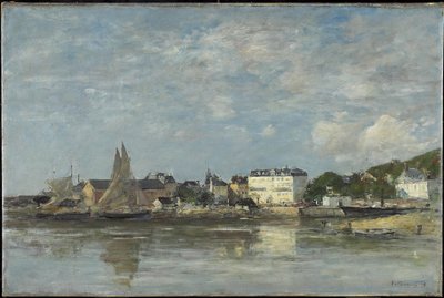 1878年、トルヴィルの港の眺め 作： Eugene Louis Boudin
