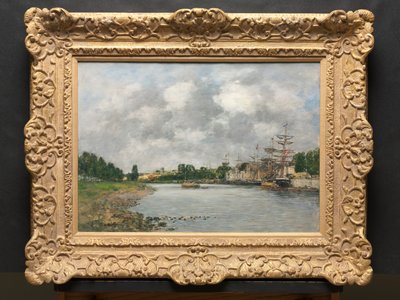 サンヴァレリーシュルソンム港の眺め 作： Eugene Louis Boudin