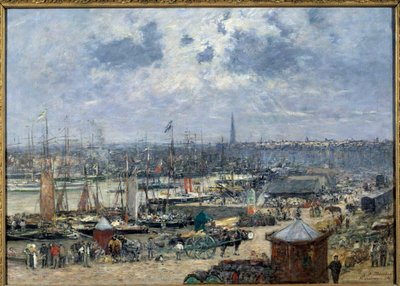 ボルドー港の眺め ウジェーヌ・ルイ・ブダン（1824-1898）の絵画 1874年 日0.7x1.02 m パリ、オルセー美術館 作： Eugene Louis Boudin
