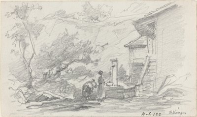 井戸の女性、アリンジス、19 世紀後半。 作： Eugene Louis Boudin