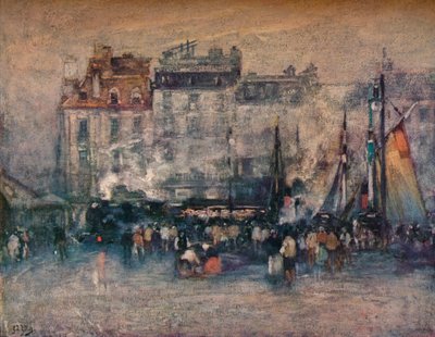 「マリントレインの出発」、c1907 作： Eugene Louis Gillot