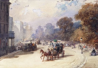 ロンドン通りの馬車、 作： Eugene Louis Lami