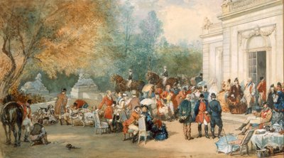 イギリスでの狩猟用朝食、1870年 作： Eugene Louis Lami