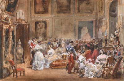 パビヨンデマルサンのオルレアン公爵1810〜1842年のソワレ。 作： Eugene Louis Lami