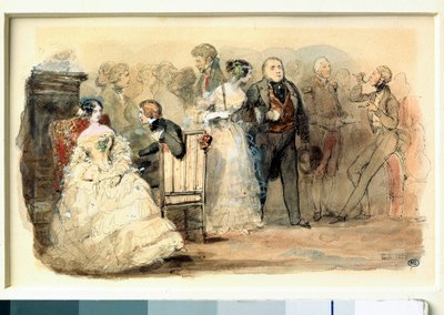 ルイ・フィリップの下でのレセプション ウジェーヌ・ラミ（1800-1890）の水彩画 作： Eugene Louis Lami