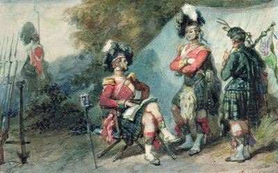 1853年にチョブハムキャンプで第79ハイランダーズの役員 作： Eugene Louis Lami