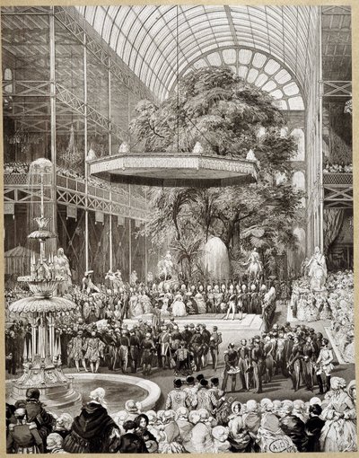 ラミによる1851年のロンドン万国博覧会の開幕。 作： Eugene Louis Lami