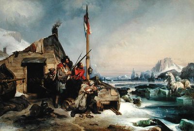1839年、ノバヤゼムリヤの東海岸でのオランダ船員チームの越冬 作： Eugene Modeste Edmond Lepoittevin