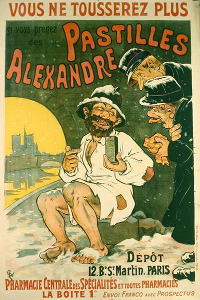 Pastilles Alexandre」の広告ポスター（カラーリトグラフ） 作： Eugene Oge