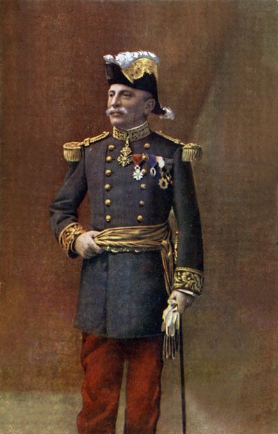 第1次世界大戦中、第7軍の総司令官を務めたルイ・ド・モード・ユイ将軍（1857-1921）。 作： Eugene Pirou