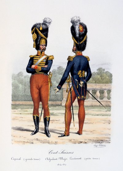 Cent-Suisses、コーポラルフルドレス、少佐少佐少佐、1814-17年 作： Eugene Titeux