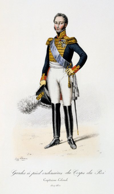王の軍団の通常のフットガード、キャプテンコロネル、1817年から30年 作： Eugene Titeux