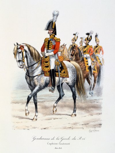 王の近衛兵、キャプテン中尉、1814年〜15年 作： Eugene Titeux
