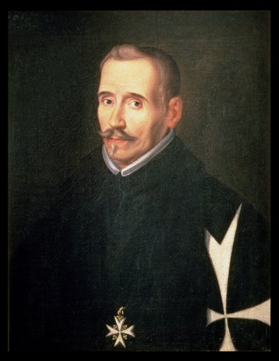 506 131-0795275/1 ロペ・フェリックス・デ・ベガ・カルピオの肖像 (1562-1635) c.1630 (キャンバスに油彩) 作： Eugenio (attr. to) Caxes