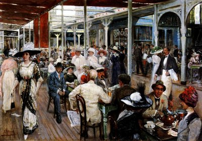 カフェのテラス、マルデルプラタ、アルゼンチン、1912 作： Eugenio Alvarez Dumont