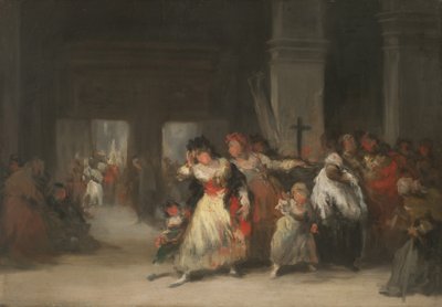 教会の内部、1860〜66年頃（ブリキに油彩） 作： Eugenio Lucas Velázquez