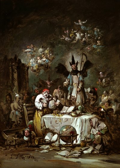 寓意的なカプリース。貪欲、1852 作： Eugenio Lucas Velázquez