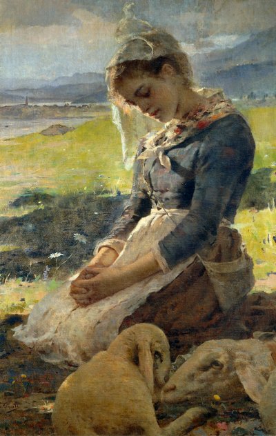 エウジェニオ・プラーティ（1842-1907）による山の詩。 作： Eugenio Prati