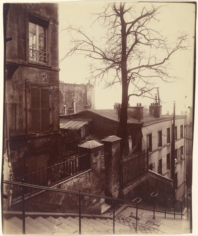 モンマルトルの階段 作： Eugène Atget
