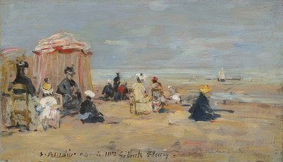 ビーチで。 1894 作： Eugene Louis Boudin