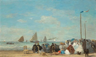 トルヴィルのビーチシーン 作： Eugène Boudin