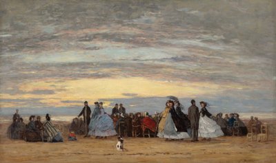 ザ ビーチ アット ビラービル 作： Eugène Boudin