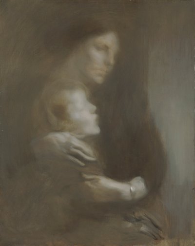 「出産の苦しみ」、1896-97 作： Eugène Carrière