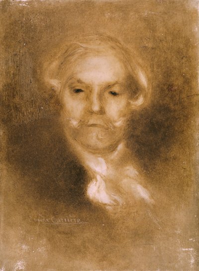Edmond and Jules（1830-70）によるGerminie LacerteuxのEdmond de Goncourt（1822-96）の肖像画が1890年に出版されました（エッチング、ベラムにトイレ） 作： Eugène Carrière