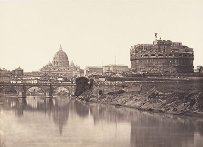 カステル サン アンジェロの眺め。 聖ペテロ、1848-52。 作： Eugène Constant