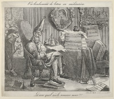 瞑想する文学仲間、1821年、1821年。 作： Eugène Delacroix