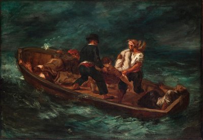 難破後 (ドンファンのはしけ - 海に投げ込まれた死体) 作： Eugène Delacroix