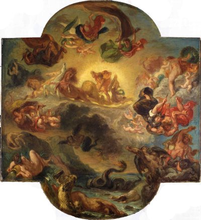 アポロはPythonの蛇に勝利しました。 1853年。 作： Ferdinand Victor Eugene Delacroix