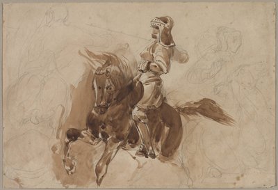 馬に乗った装甲図 (reto) 作： Eugène Delacroix