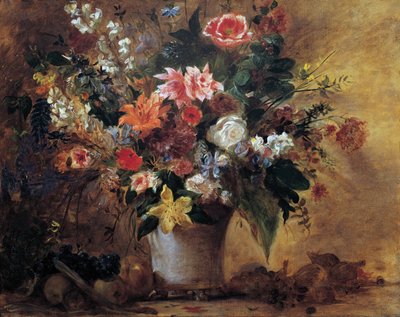 花の静物 作： Eugène Delacroix