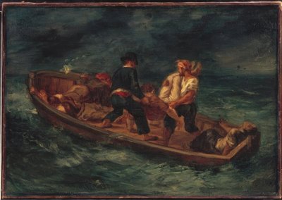 難破した人とボート 作： Ferdinand Victor Eugene Delacroix