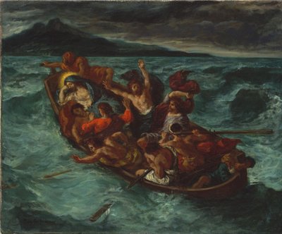 テンペスト中に眠っているキリスト 作： Ferdinand Victor Eugene Delacroix