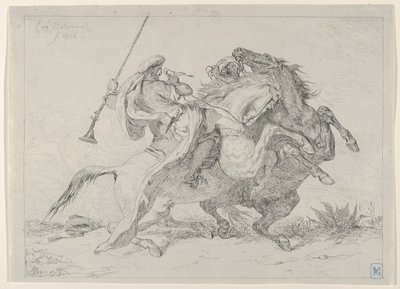 ムーア人の騎手の衝突、1834., 1834. 作： Eugène Delacroix