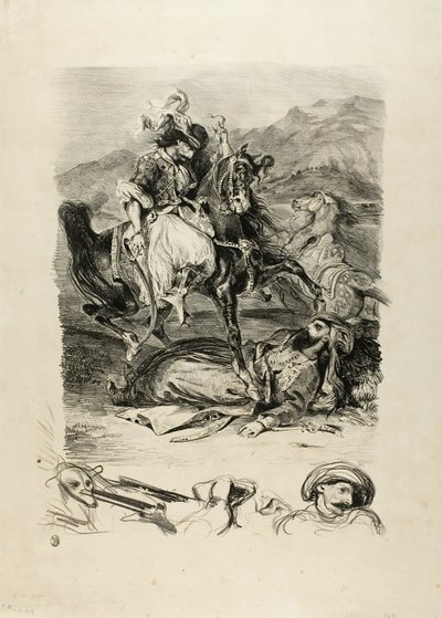 ジャウルとパシャの戦い 作： Eugène Delacroix
