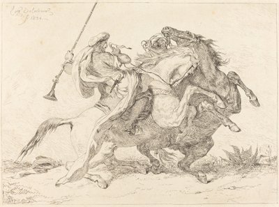 ムーア人の騎手との出会い (Rencontre de Cavaliers Maures) 作： Eugène Delacroix