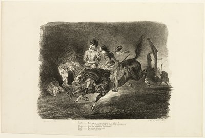 魔女の安息日の夜を疾走するファウストとメフィスト、『ファウスト』より 作： Eugène Delacroix